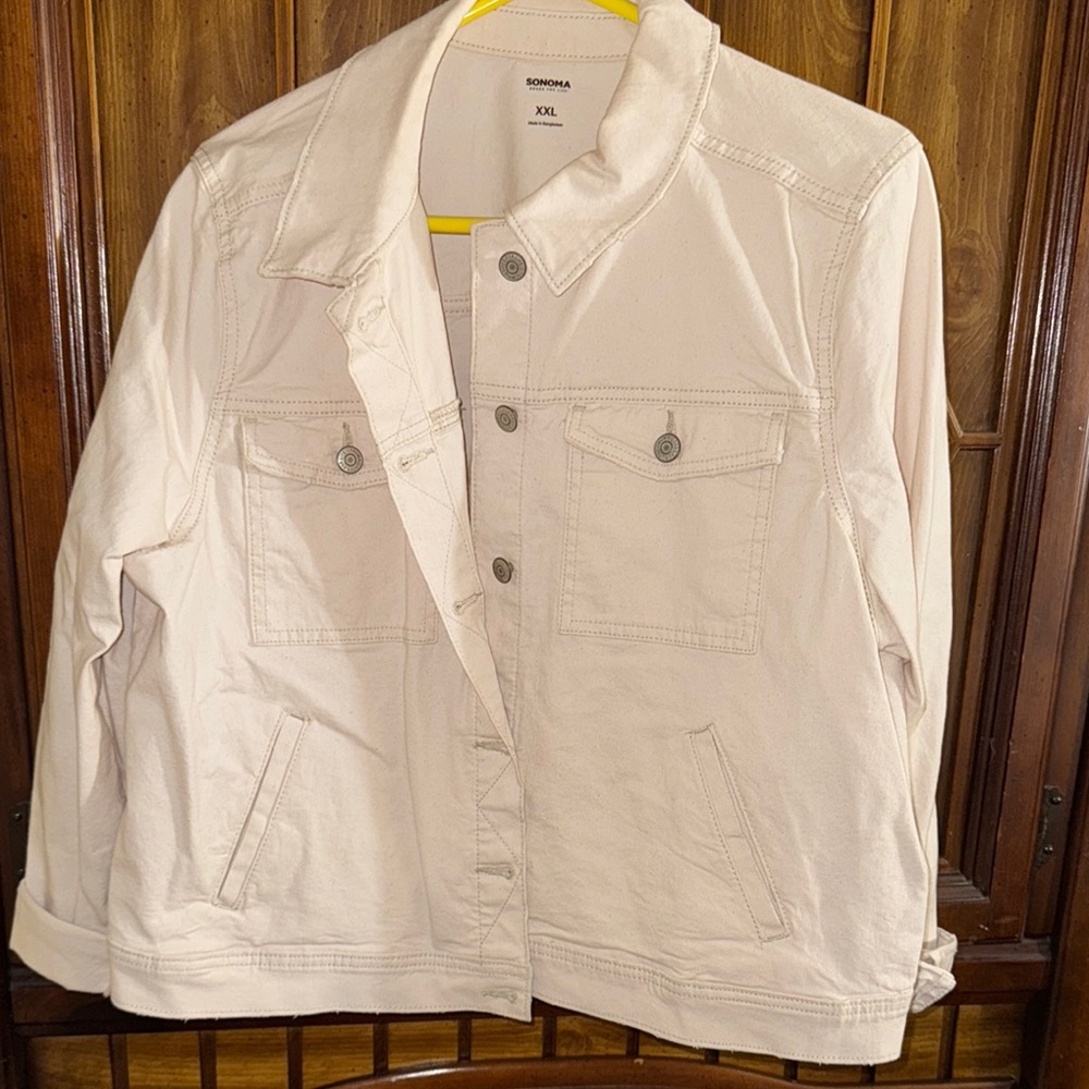 Cream Denim Jacket